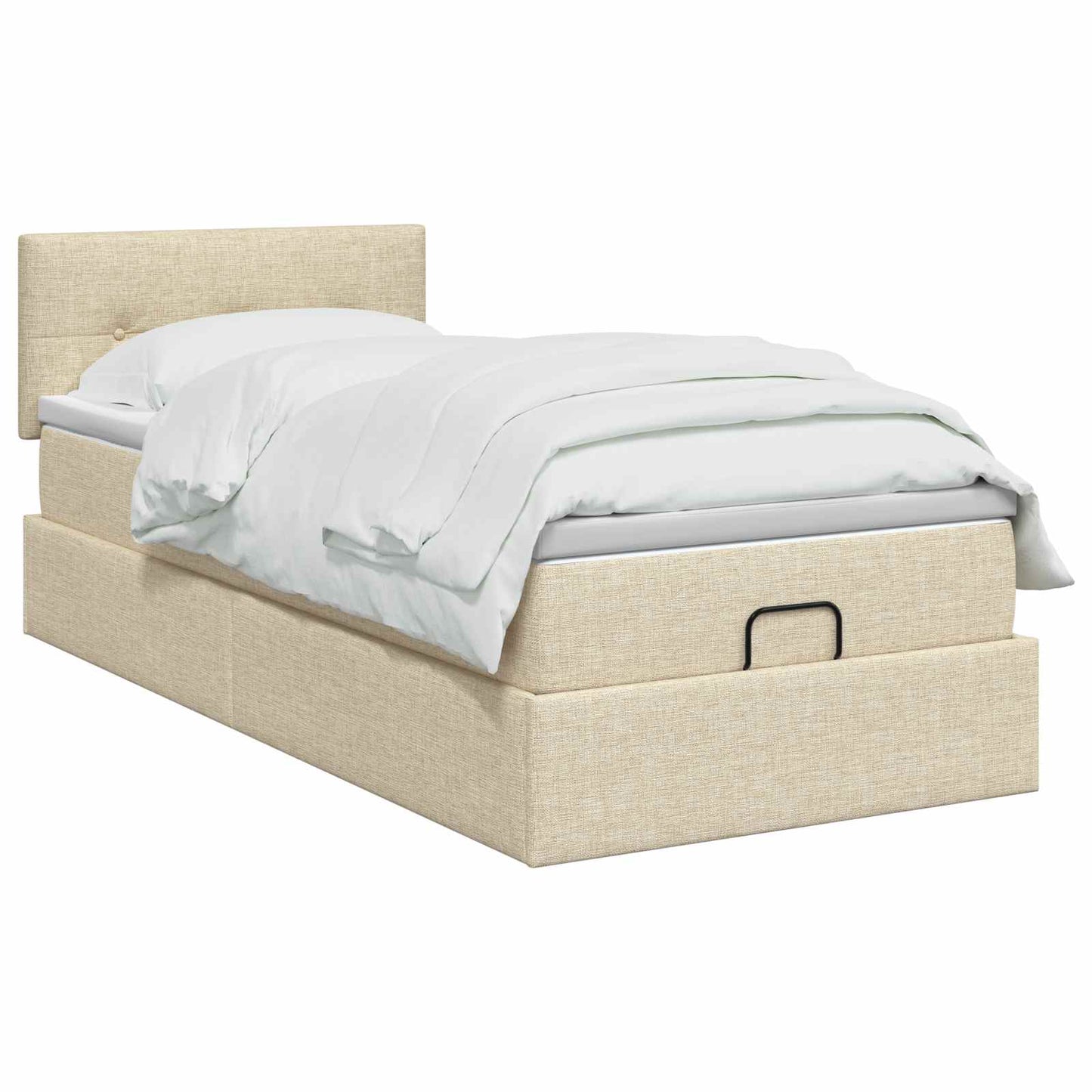 Ottoman seng med madras Cremefarvet 90 x 190 cm Stof
