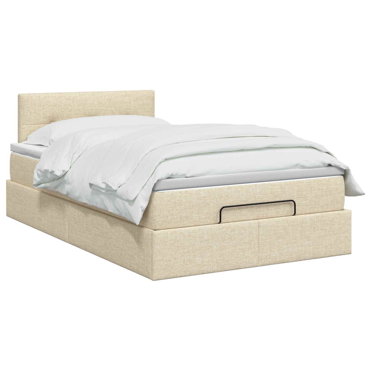 Ottoman seng med madras Cremefarvet 120 x 190 cm Stof