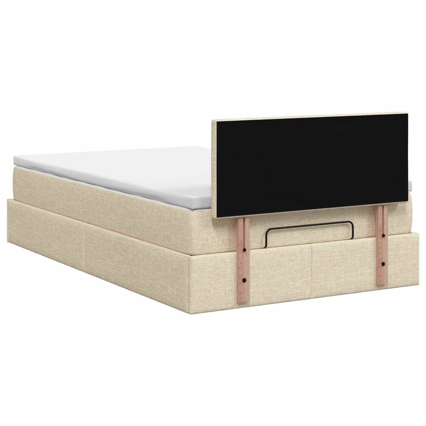 Ottoman seng med madras Cremefarvet 120 x 200 cm Stof