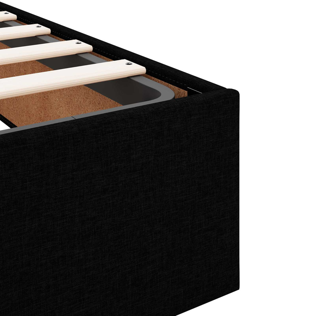 Ottoman seng med madras med hovedgærde Sort 140 x 200 cm Stof