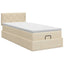 Ottoman seng med madras Cremefarvet 80 x 200 cm Stof