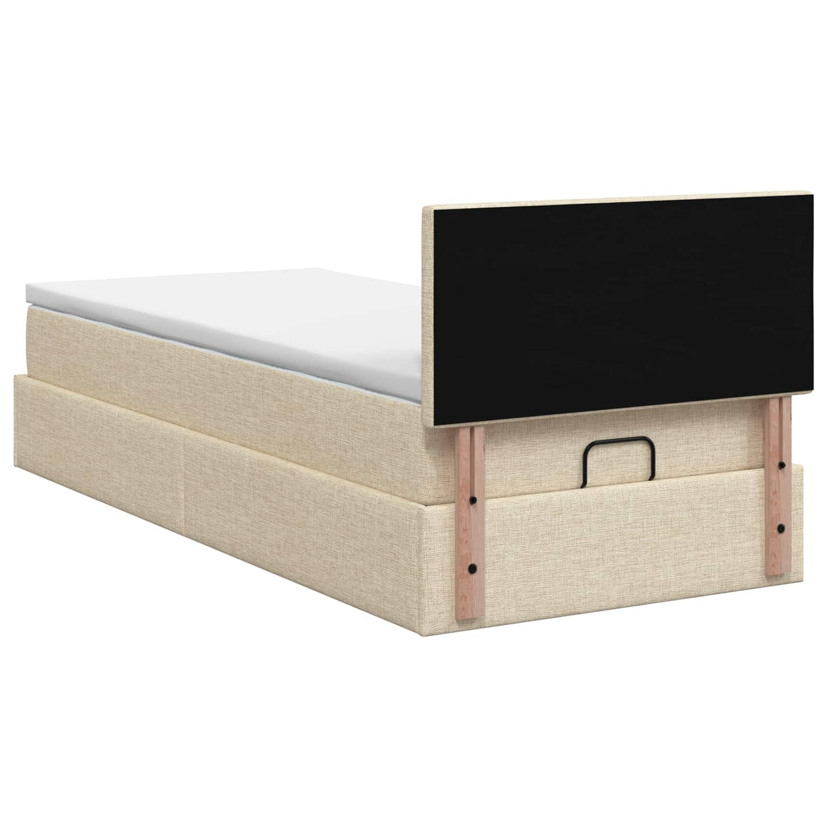 Ottoman seng med madras Cremefarvet 100 x 200 cm Stof
