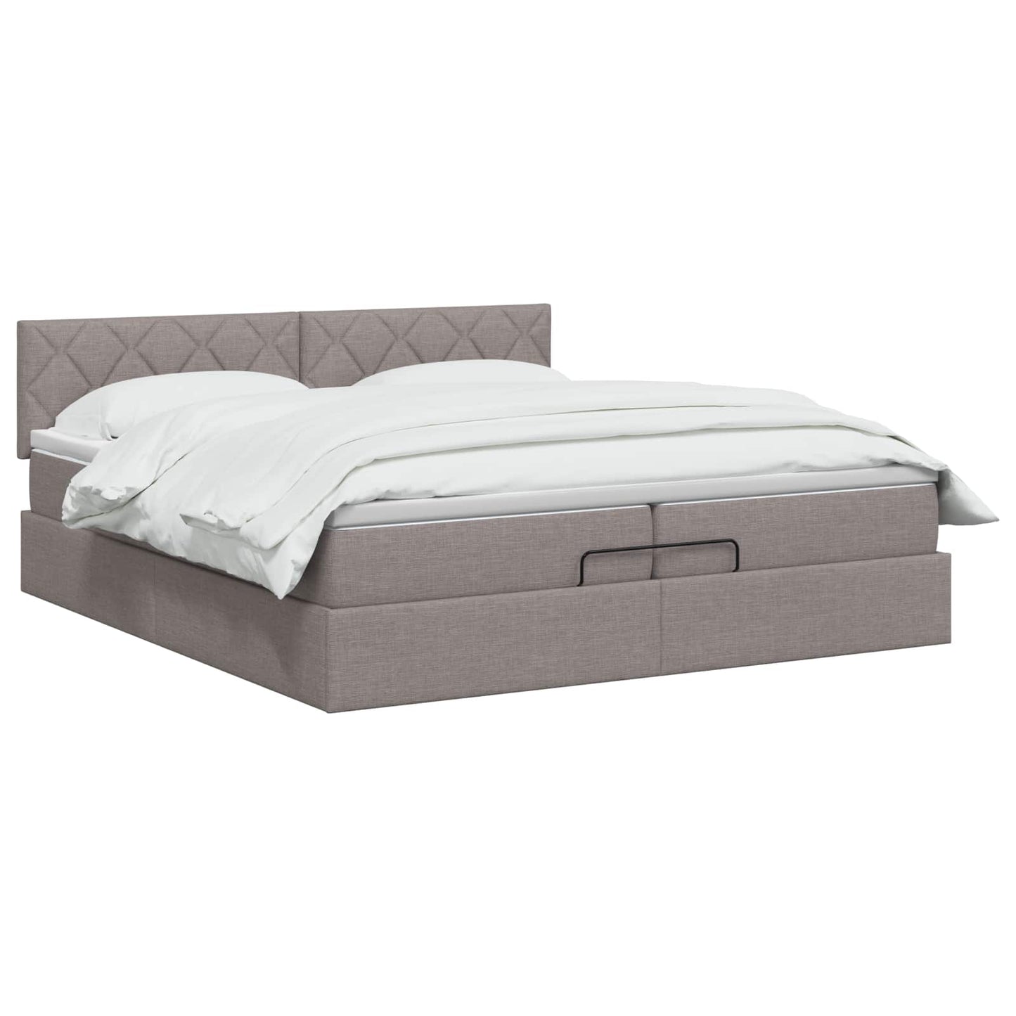 Ottoman seng med madras Gråbrun 200 x 200 cm Stof