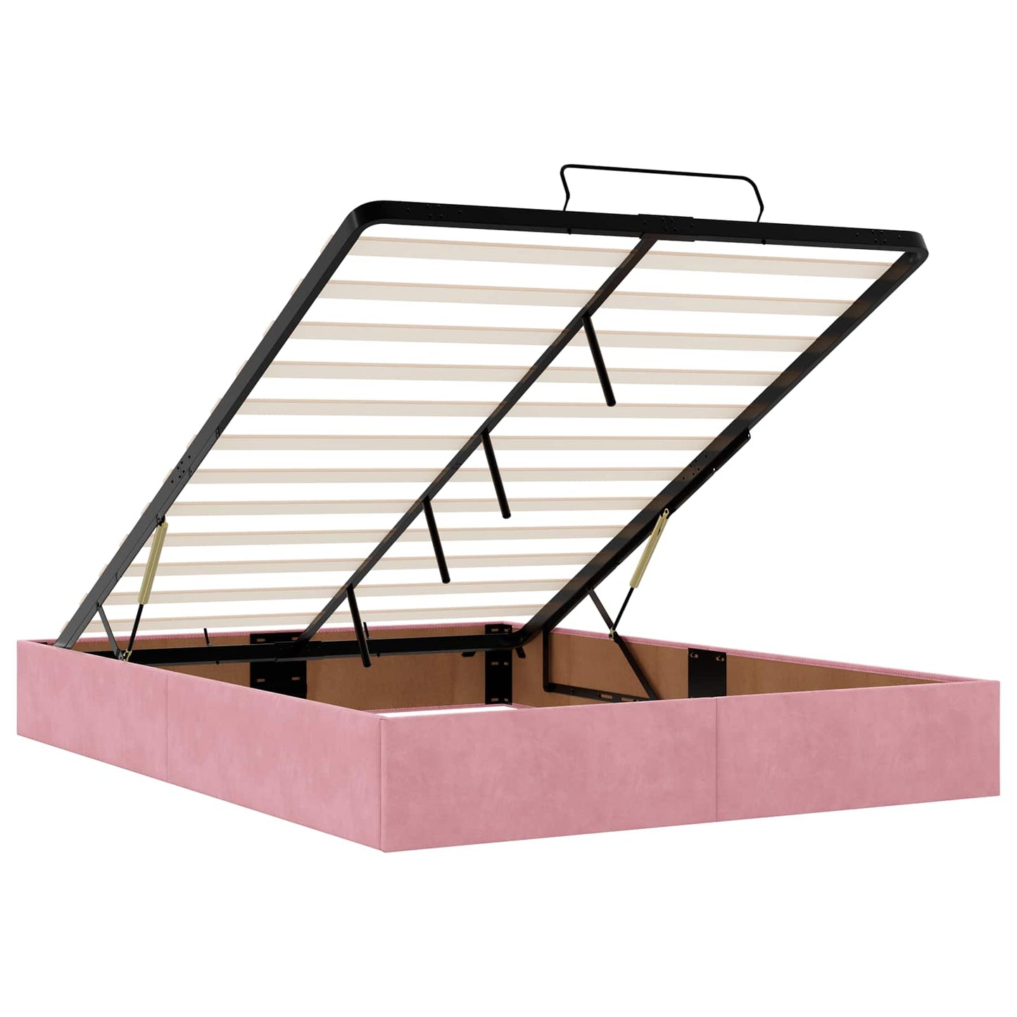 Ottoman seng med madras Lyserød 140 x 200 cm Fløjl