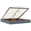 Ottoman seng med madras Mørkegrå 200 x 200 cm Fløjl
