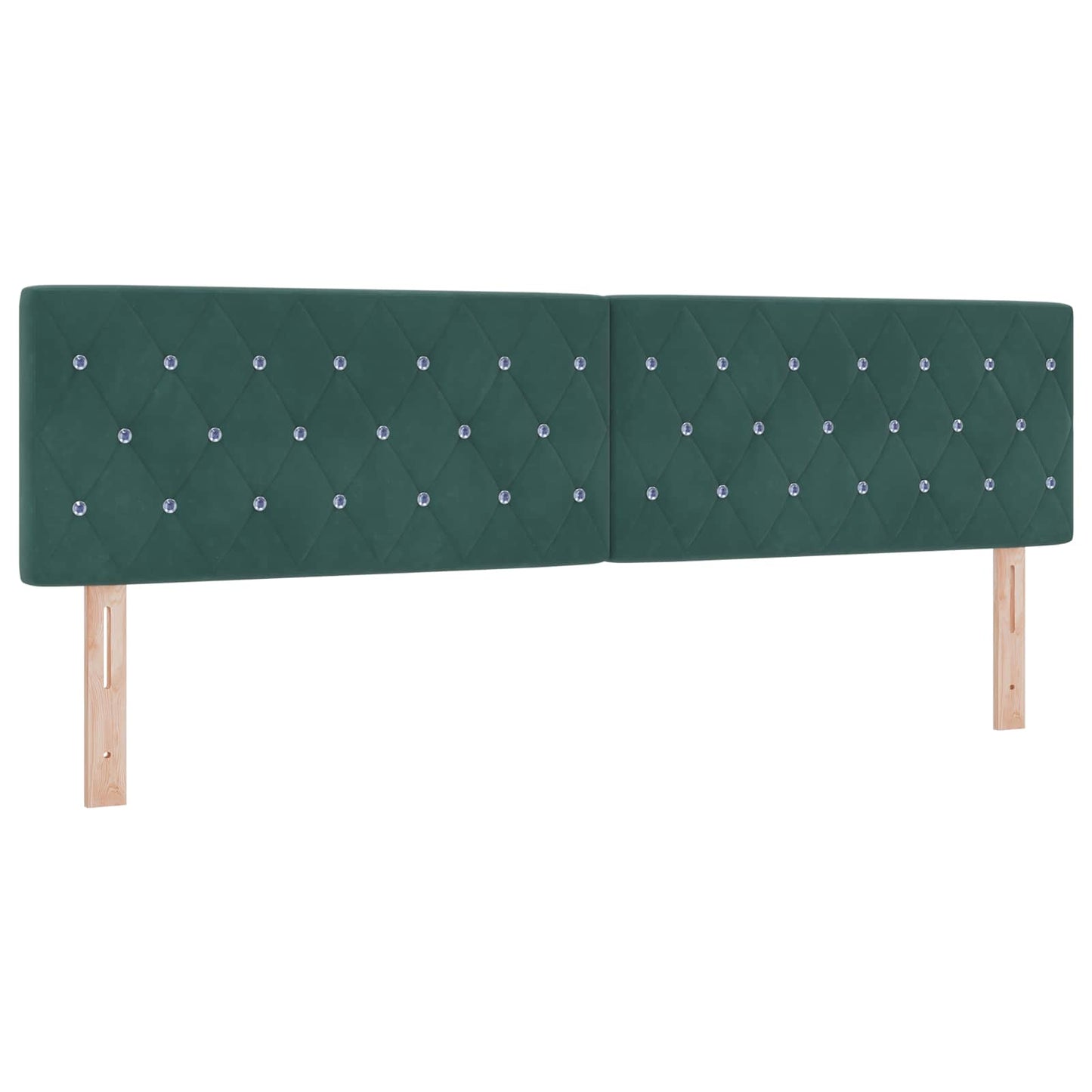 Ottoman seng med madras med hovedgærde 2 pcs Mørkegrøn Fløjl