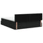 Ottoman seng med madras og LED Sort 160 x 200 cm Stof
