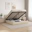 Ottoman seng med madras Cremefarvet 200 x 200 cm Stof
