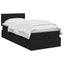 Ottoman seng med madras og LED Sort 80 x 200 cm Stof