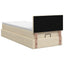 Ottoman seng med madras og LED Cremefarvet 100 x 200 cm Stof