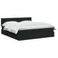 Ottoman seng med madras og LED Sort 140 x 190 cm Stof