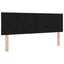 Ottoman seng med madras og LED Sort 160 x 200 cm Stof