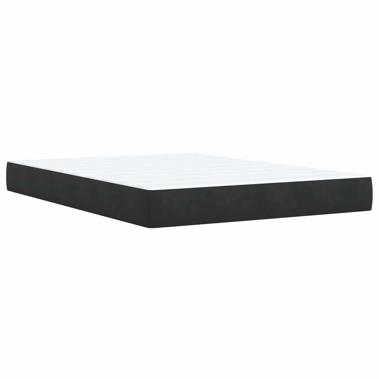 Ottoman seng med madras og LED Sort 160 x 200 cm Velour