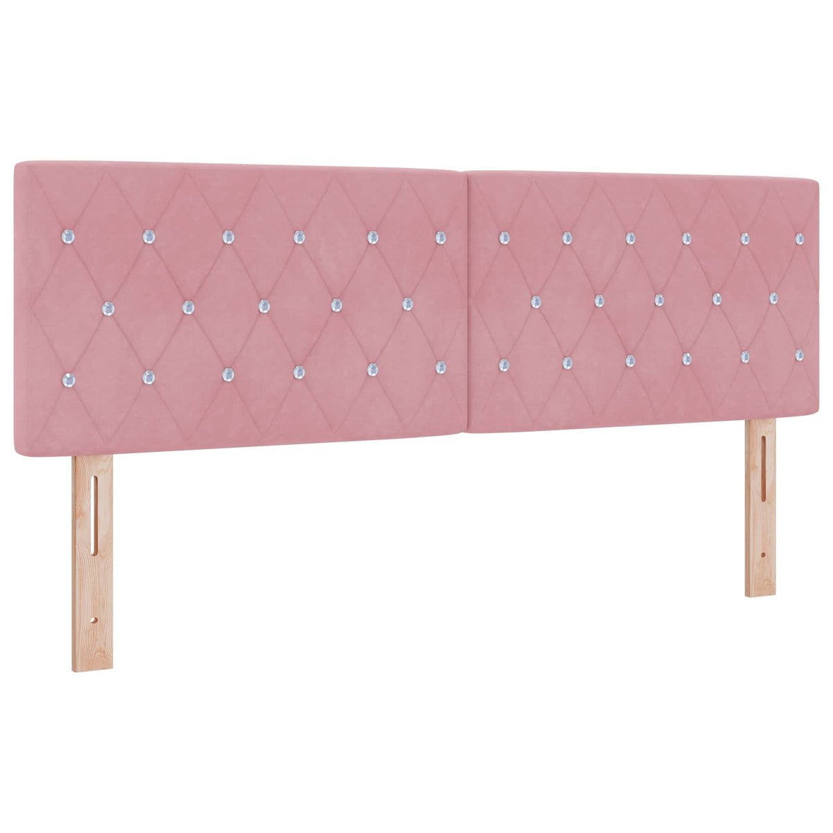 Ottoman seng med madras og LED Lyserød 160 x 200 cm Velour