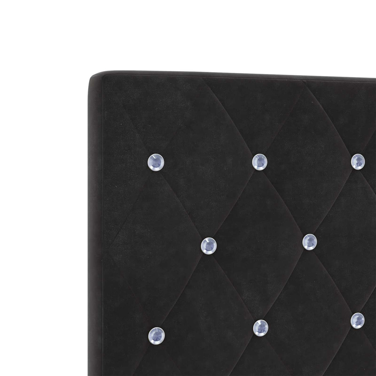 Ottoman seng med madras og LED Sort 180 x 200 cm Velour