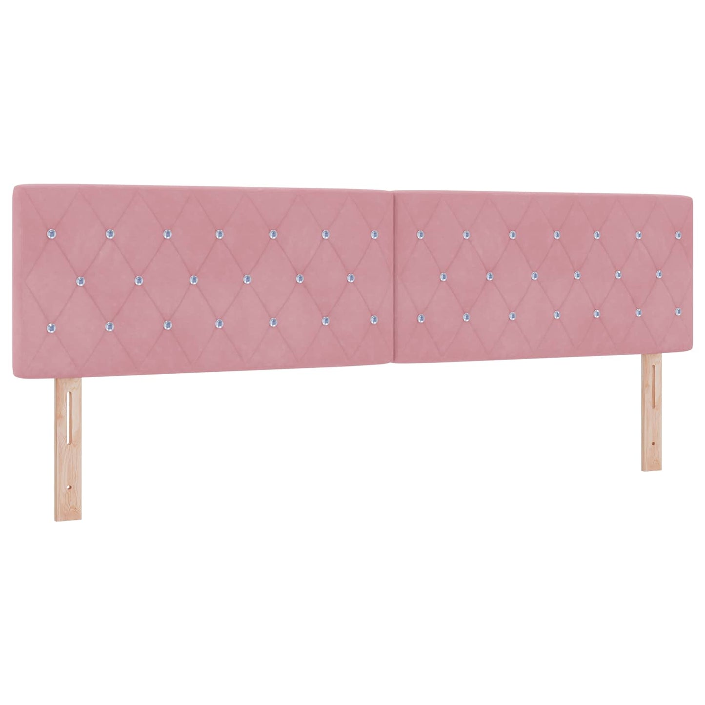 Ottoman seng med madras og LED Lyserød 180 x 200 cm Velour