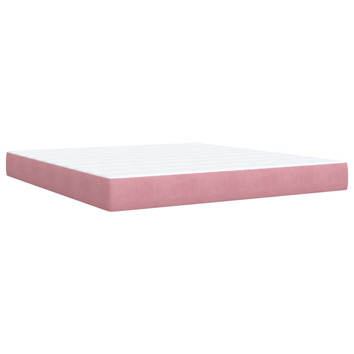 Ottoman seng med madras og LED Lyserød 180 x 200 cm Velour