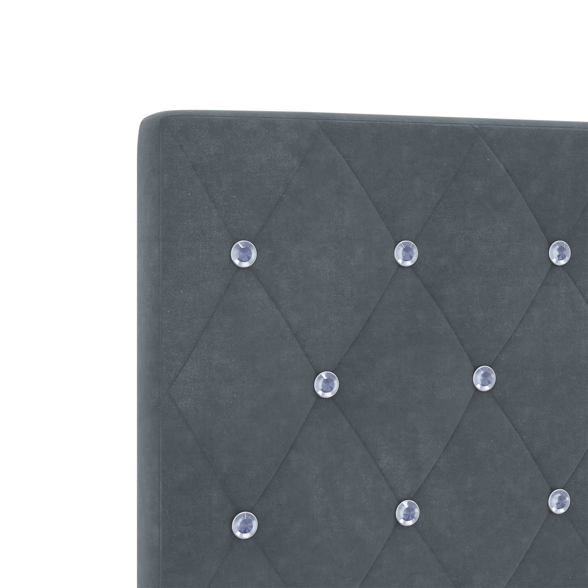 Ottoman seng med madras og LED Mørkegrå 200 x 200 cm Velour