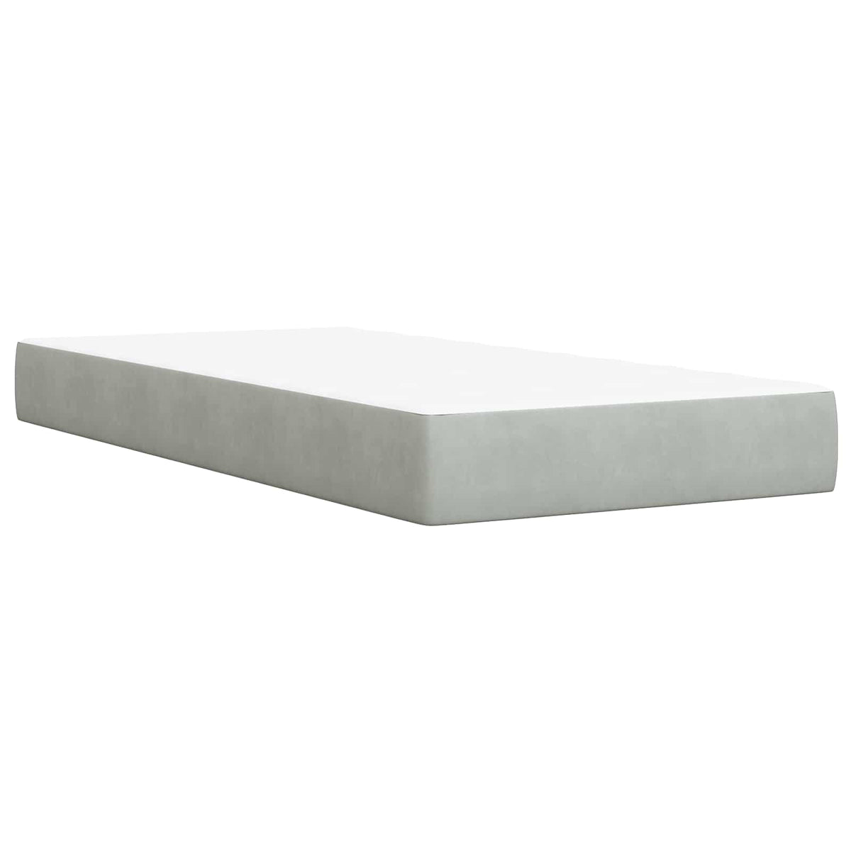 Ottoman seng med madras og LED Lysegrå 80 x 200 cm Velour