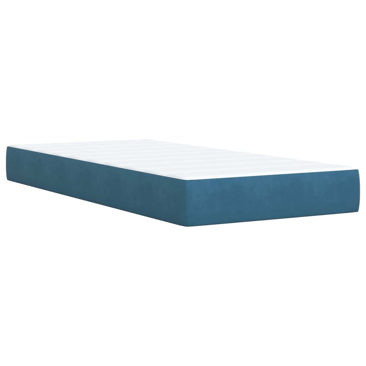 Ottoman seng med madras og LED Mørkeblå 80 x 200 cm Velour