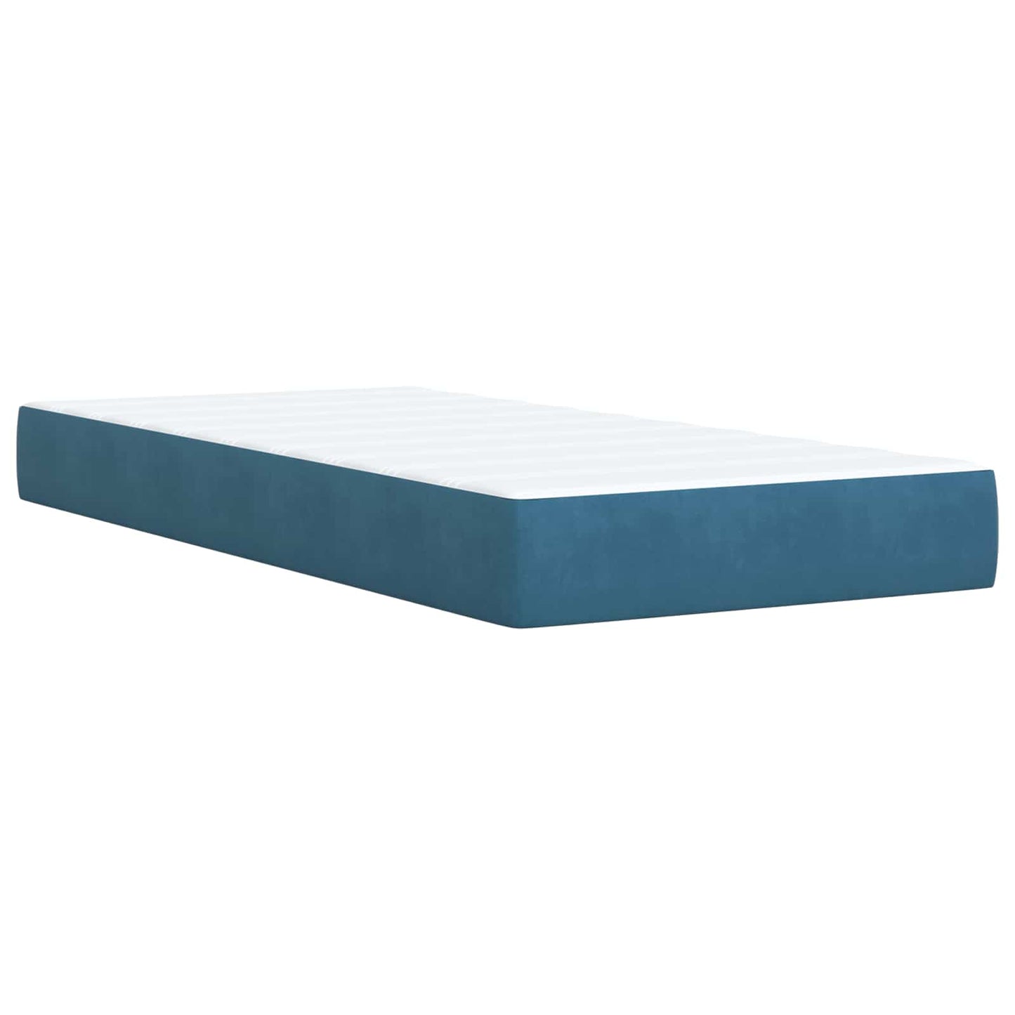 Ottoman seng med madras og LED Mørkeblå 90 x 200 cm Velour