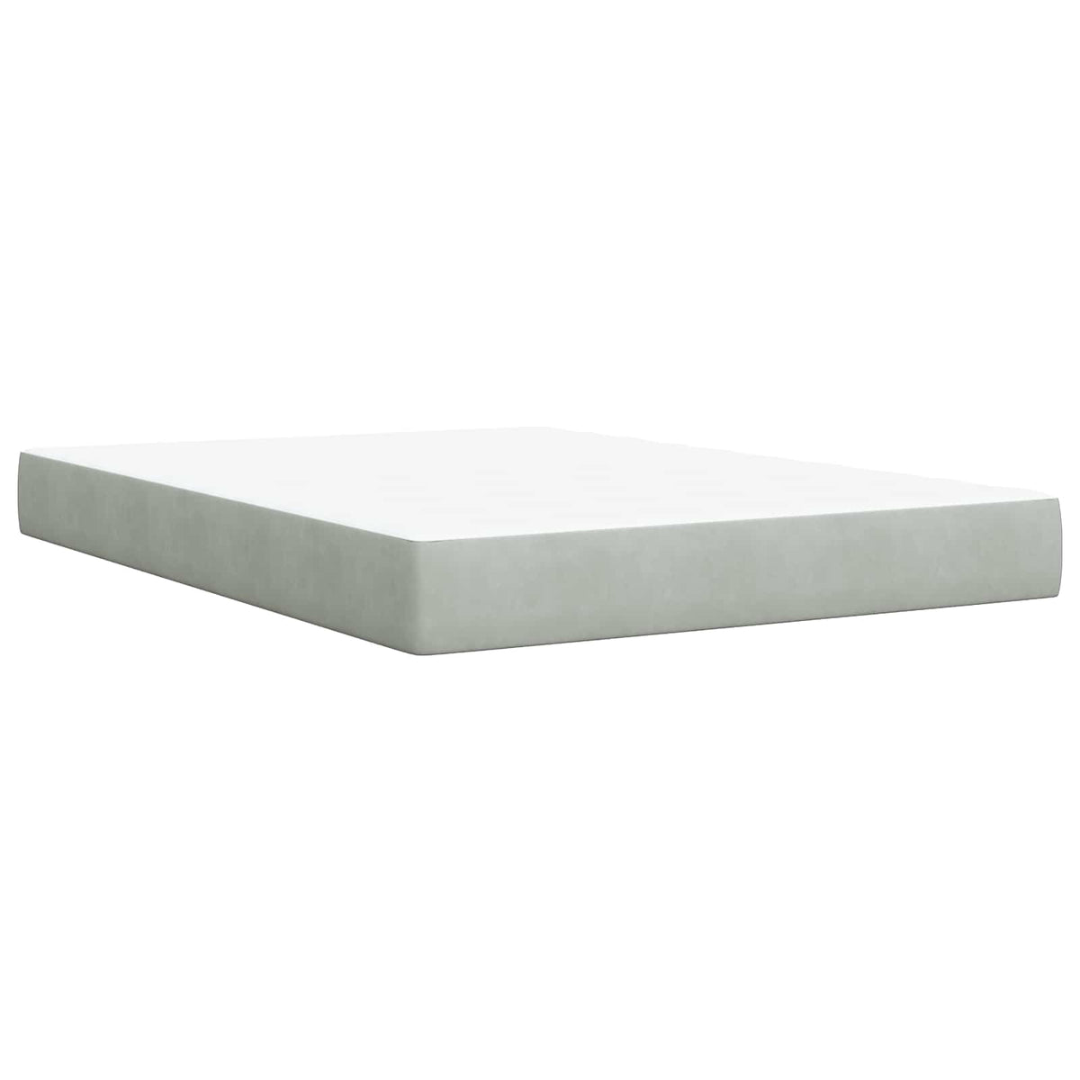 Ottoman seng med madras og LED Lysegrå 140 x 190 cm Velour