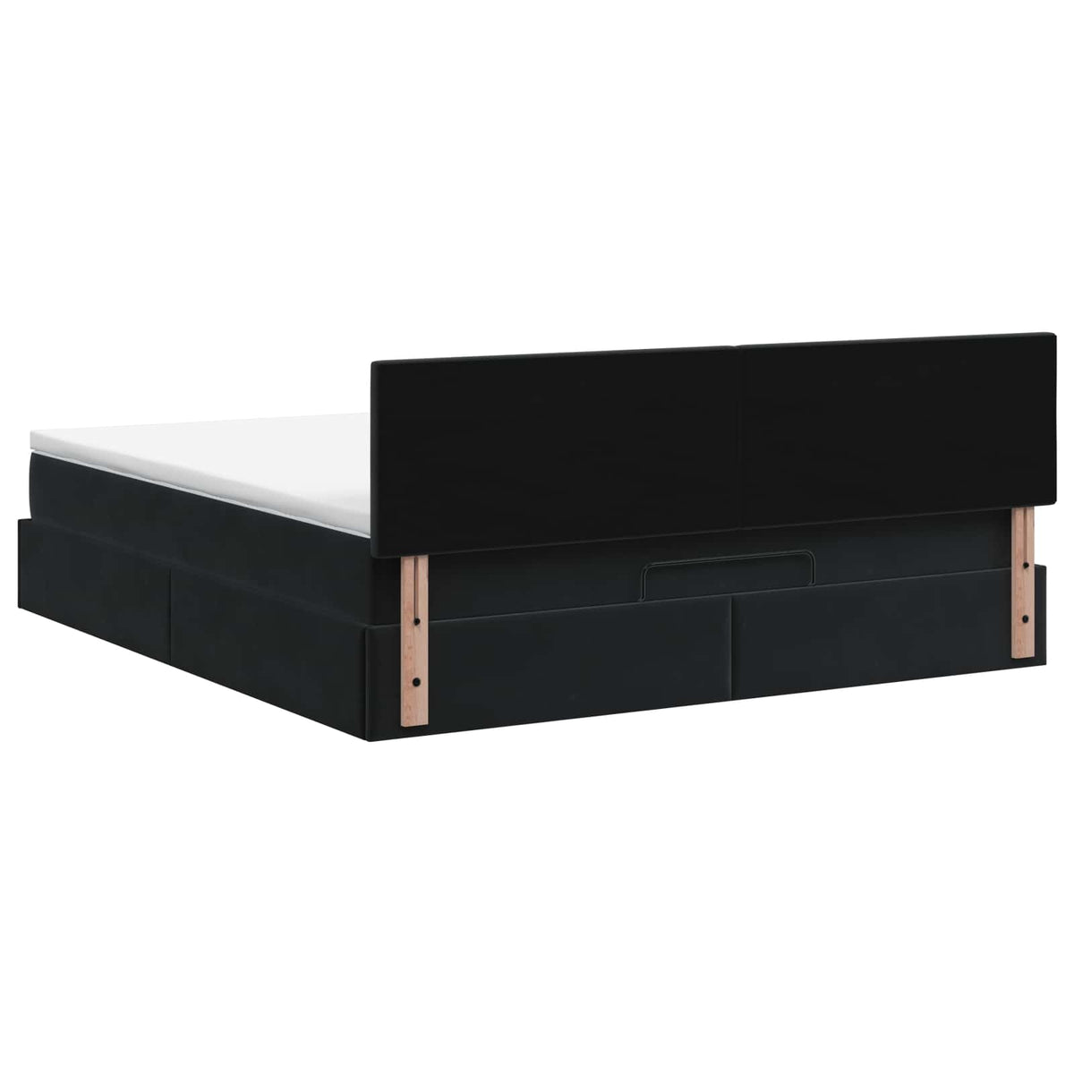 Ottoman seng med madras og LED Sort 140 x 200 cm Velour