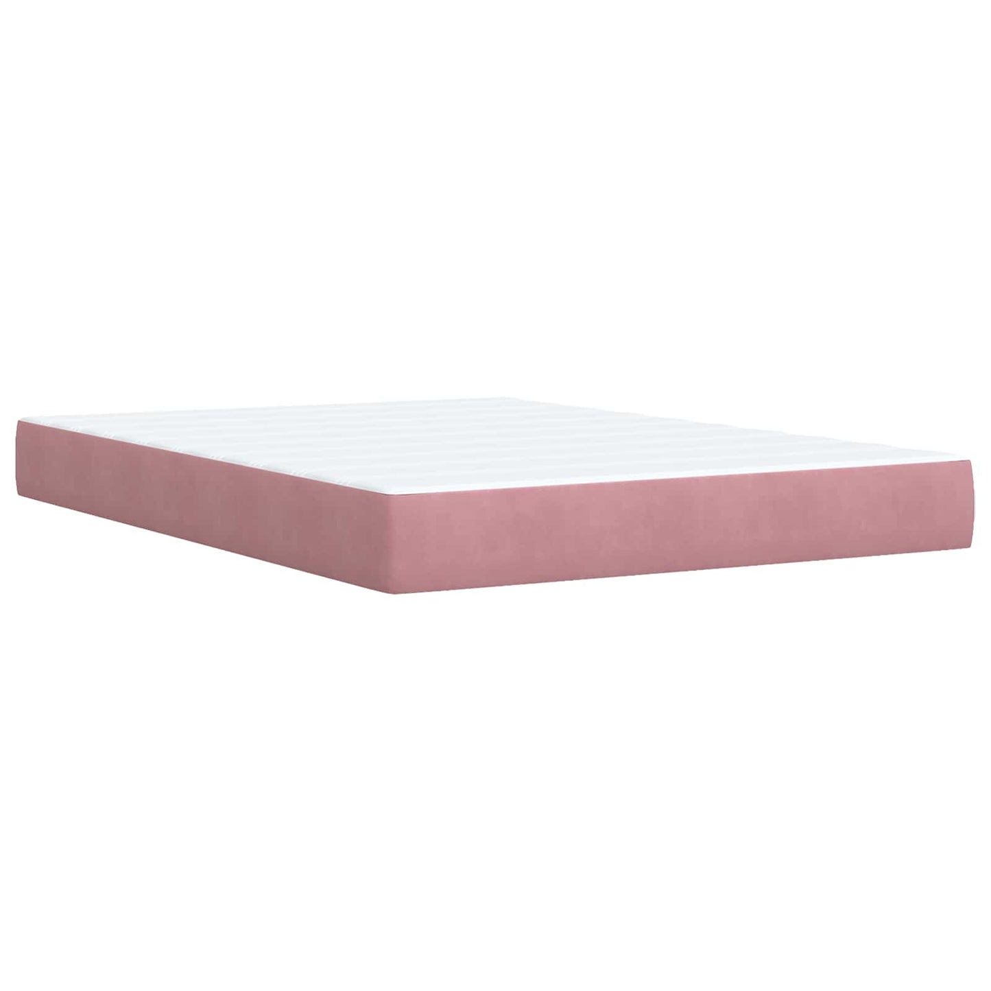 Ottoman seng med madras og LED Lyserød 140 x 200 cm Velour