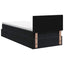 Ottoman seng med madras og LED Sort 100 x 200 cm Velour
