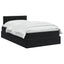 Ottoman seng med madras og LED Sort 120 x 190 cm Velour
