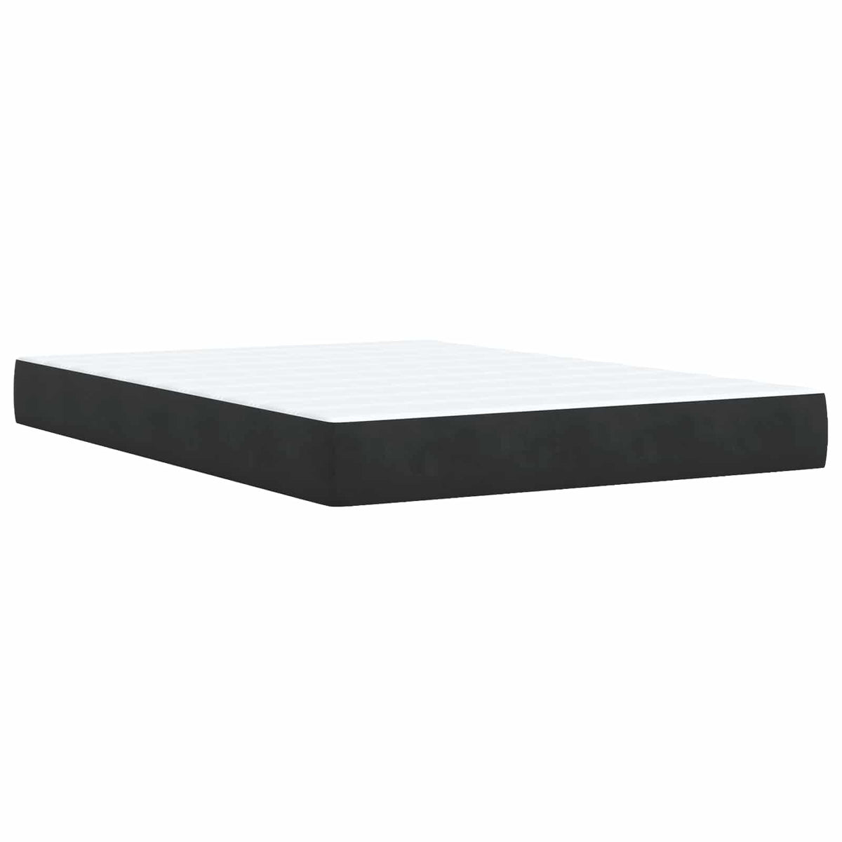 Ottoman seng med madras og LED Sort 160 x 200 cm Velour