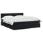Ottoman seng med madras og LED Sort 200 x 200 cm Velour