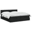 Ottoman seng med madras og LED Sort 180 x 200 cm Stof