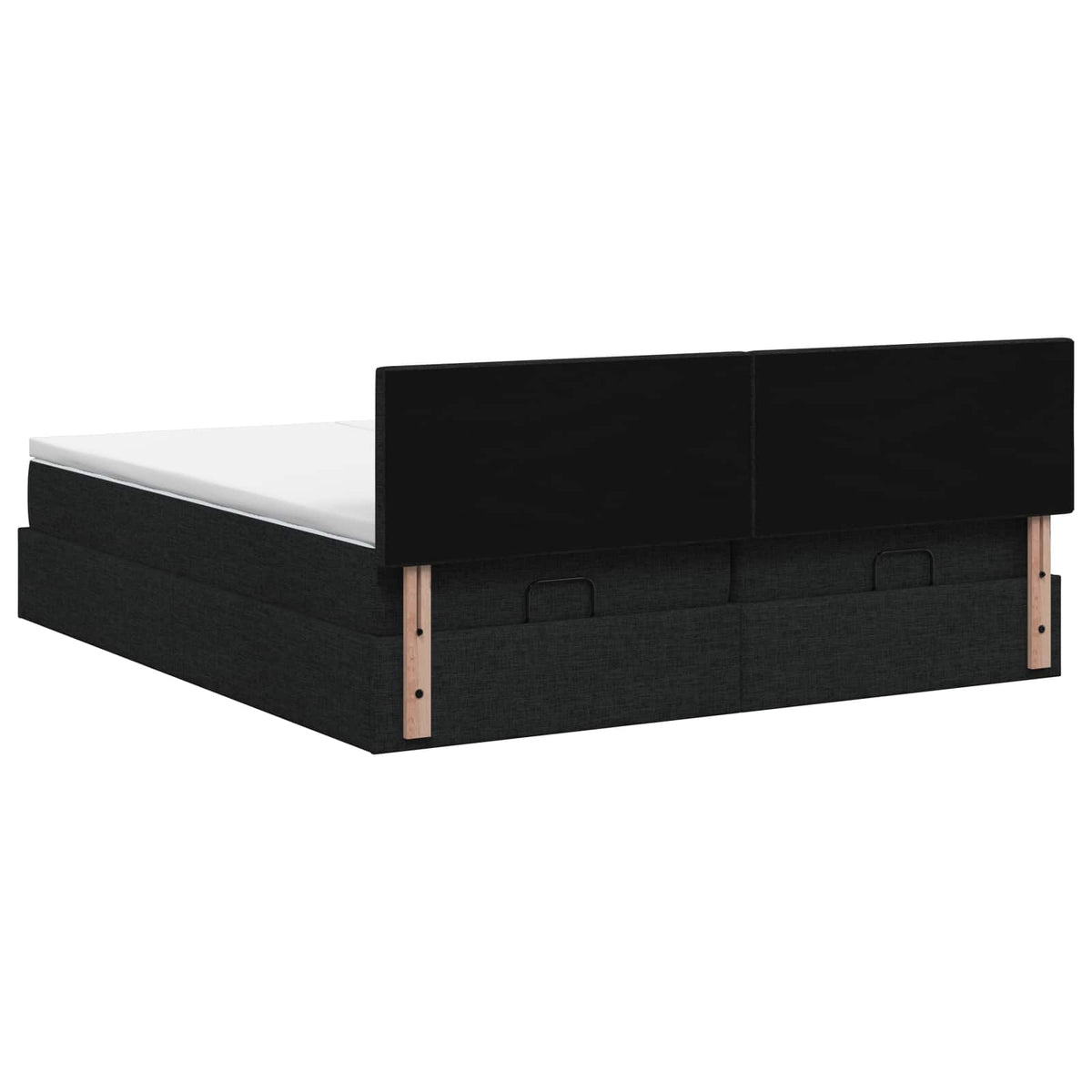 Ottoman seng med madras og LED Sort 160 x 200 cm Stof