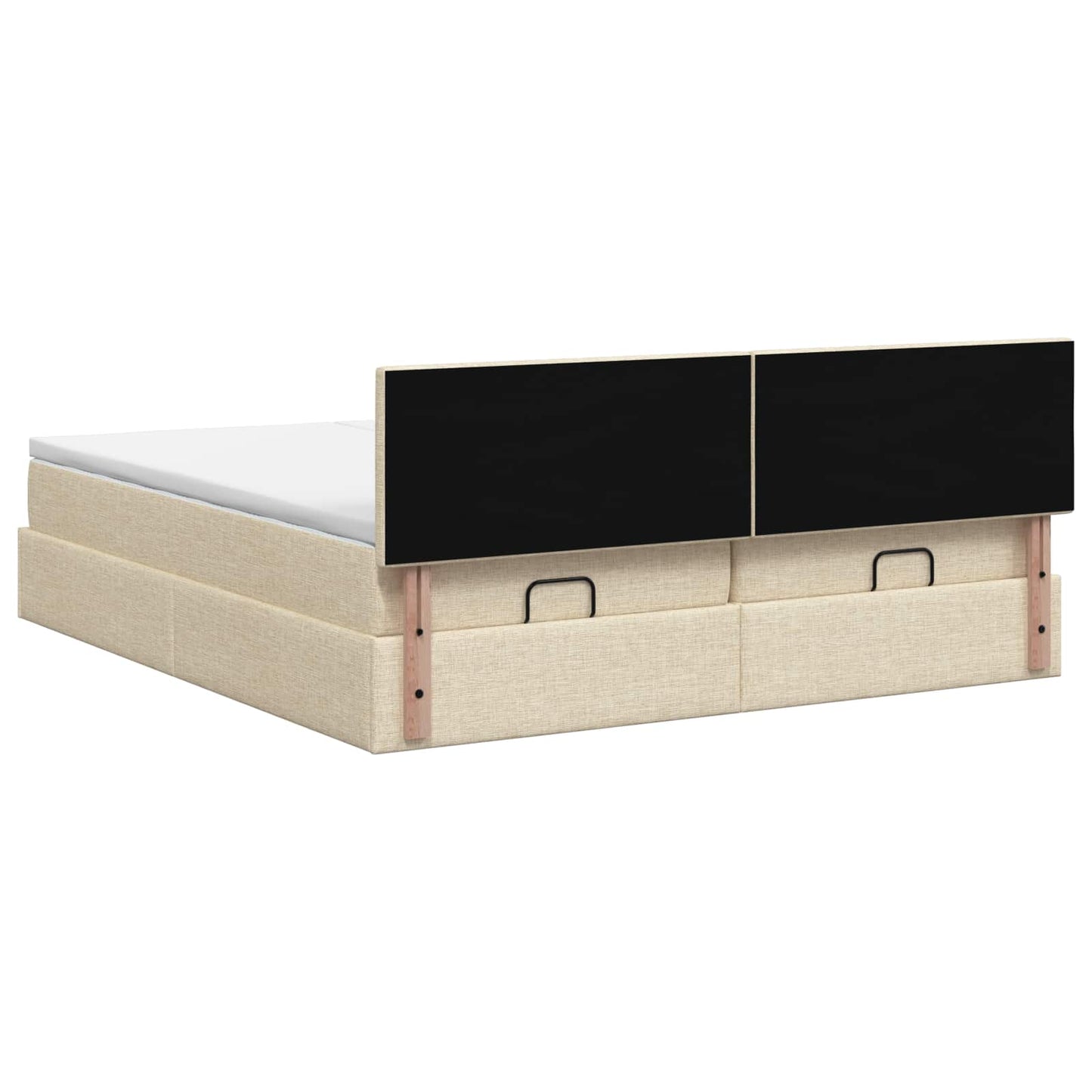 Ottoman seng med madras og LED Cremefarvet 180 x 200 cm Stof
