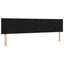 Ottoman seng med madras og LED Sort 200 x 200 cm Stof