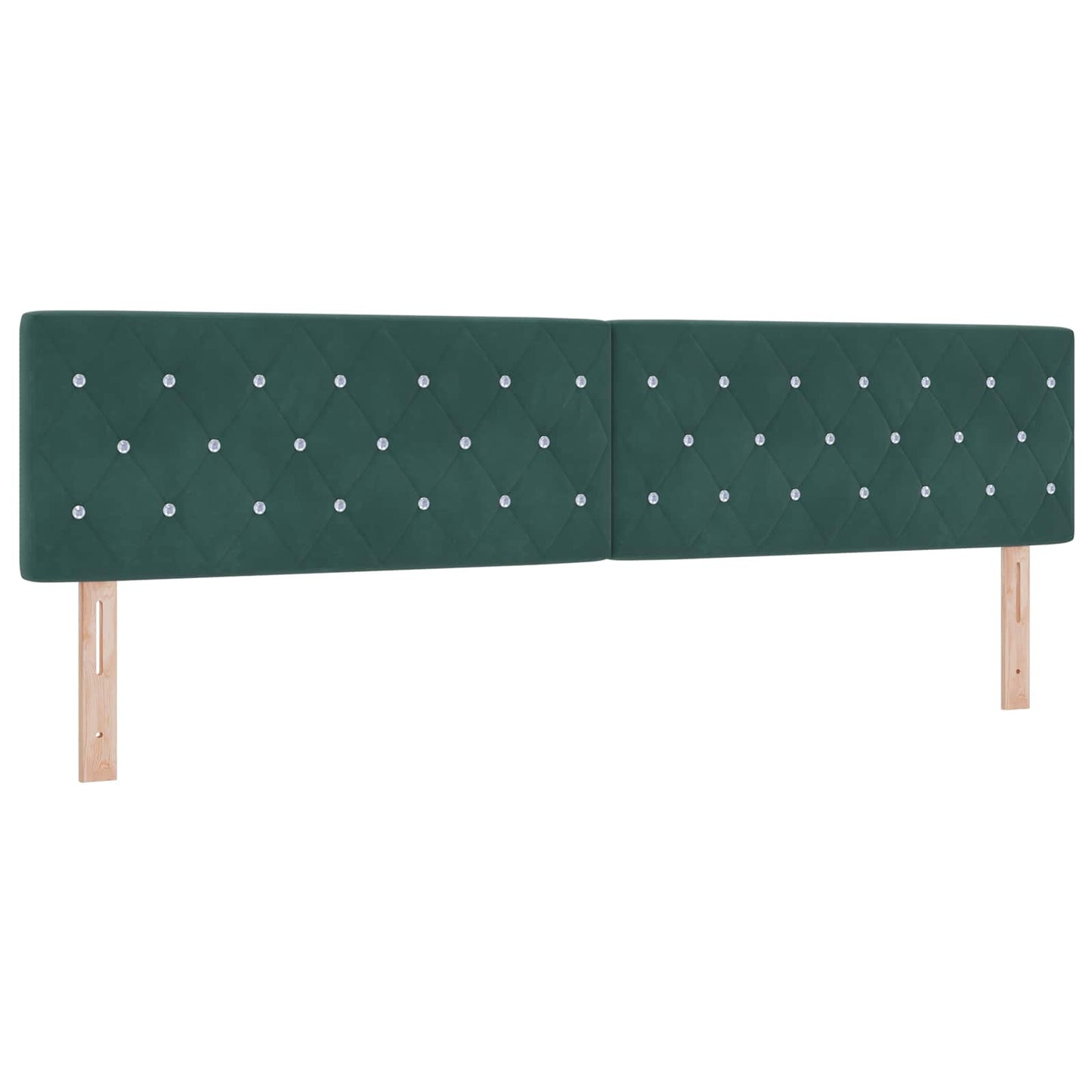 Ottoman seng med madras og LED Mørkegrøn 200 x 200 cm Velour
