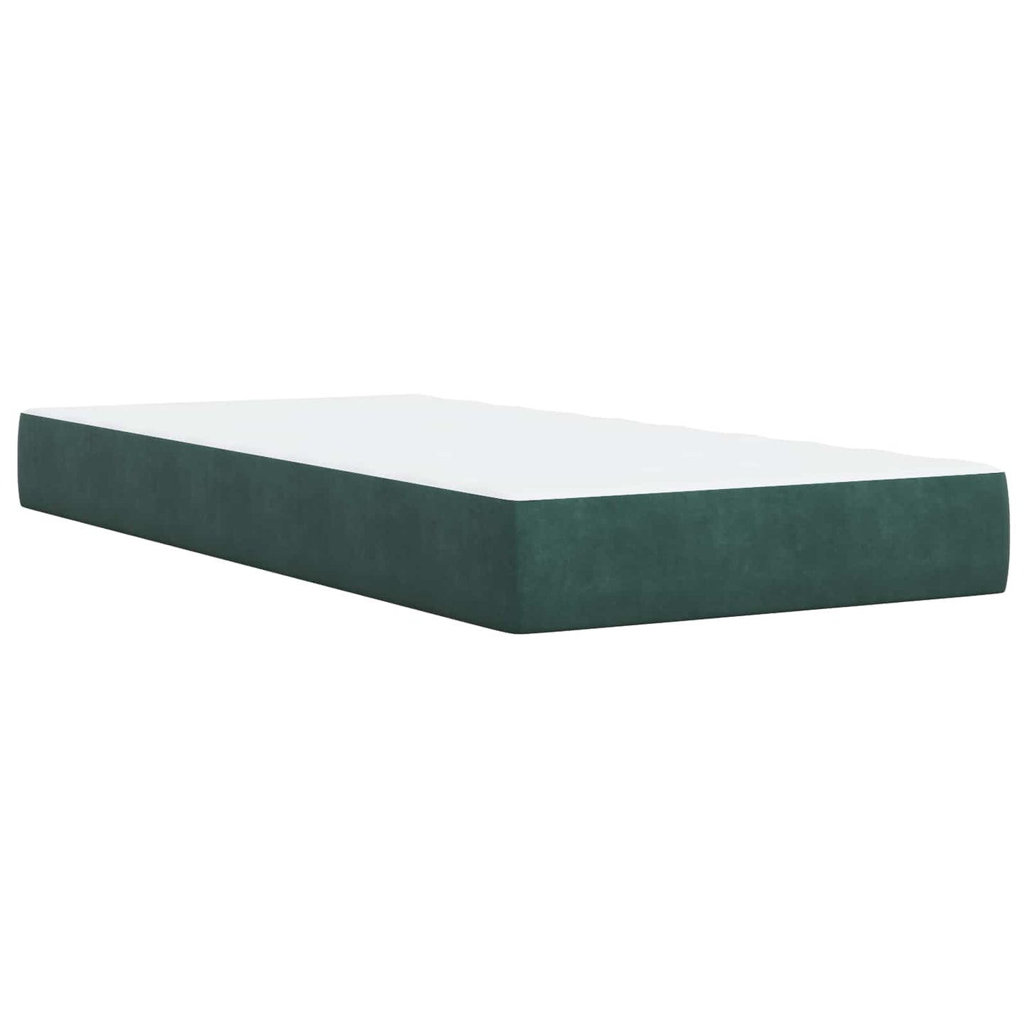 Ottoman seng med madras og LED Mørkegrøn 180 x 200 cm Velour