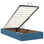 Ottoman seng med madras og LED Mørkeblå 160 x 200 cm Velour