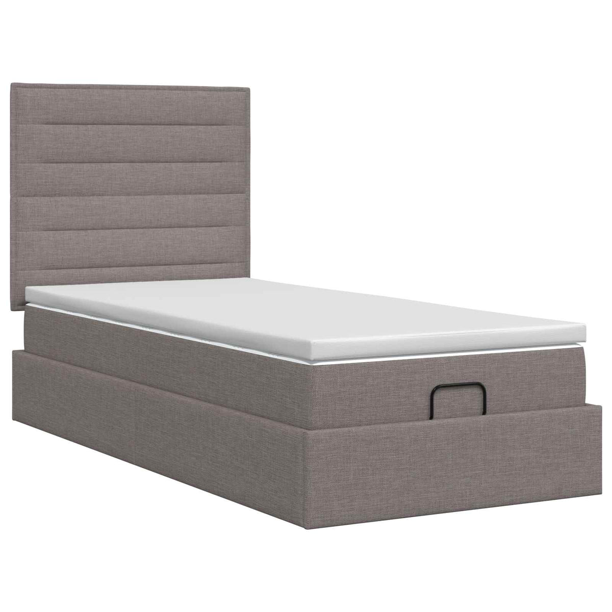 Ottoman seng med madras Gråbrun 100 x 200 cm Stof