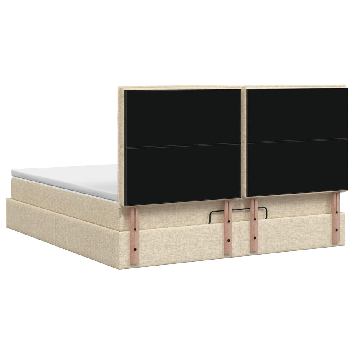Ottoman seng med madras Cremefarvet 180 x 200 cm Stof