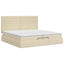 Ottoman seng med madras Cremefarvet 200 x 200 cm Stof