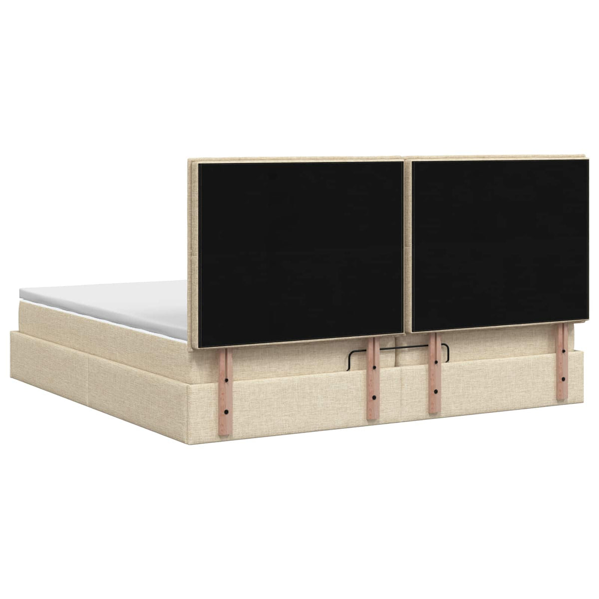 Ottoman seng med madras Cremefarvet 200 x 200 cm Stof
