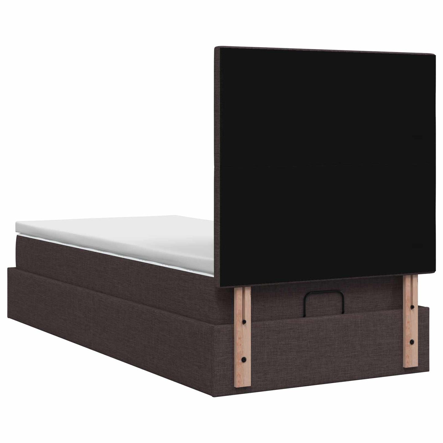 Ottoman seng med madras Mørk Brun 90 x 200 cm Stof