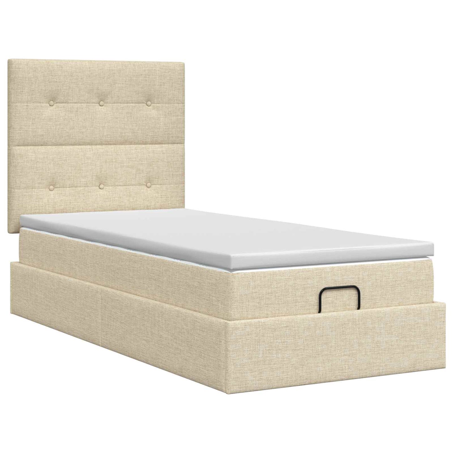 Ottoman seng med madras Cremefarvet 100 x 200 cm Stof