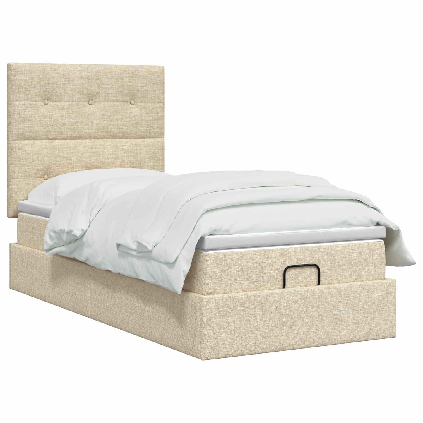 Ottoman seng med madras Cremefarvet 100 x 200 cm Stof