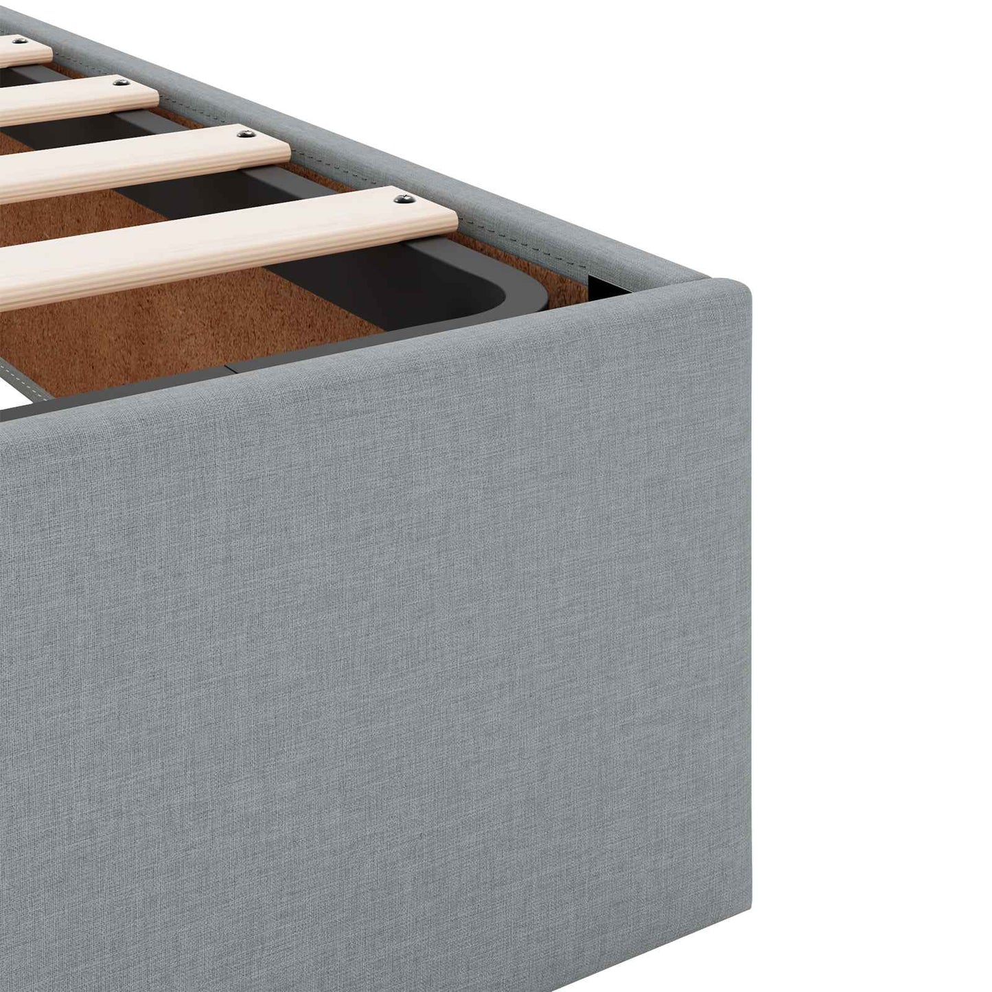 Ottoman seng med madras Lysegrå 120 x 190 cm Stof