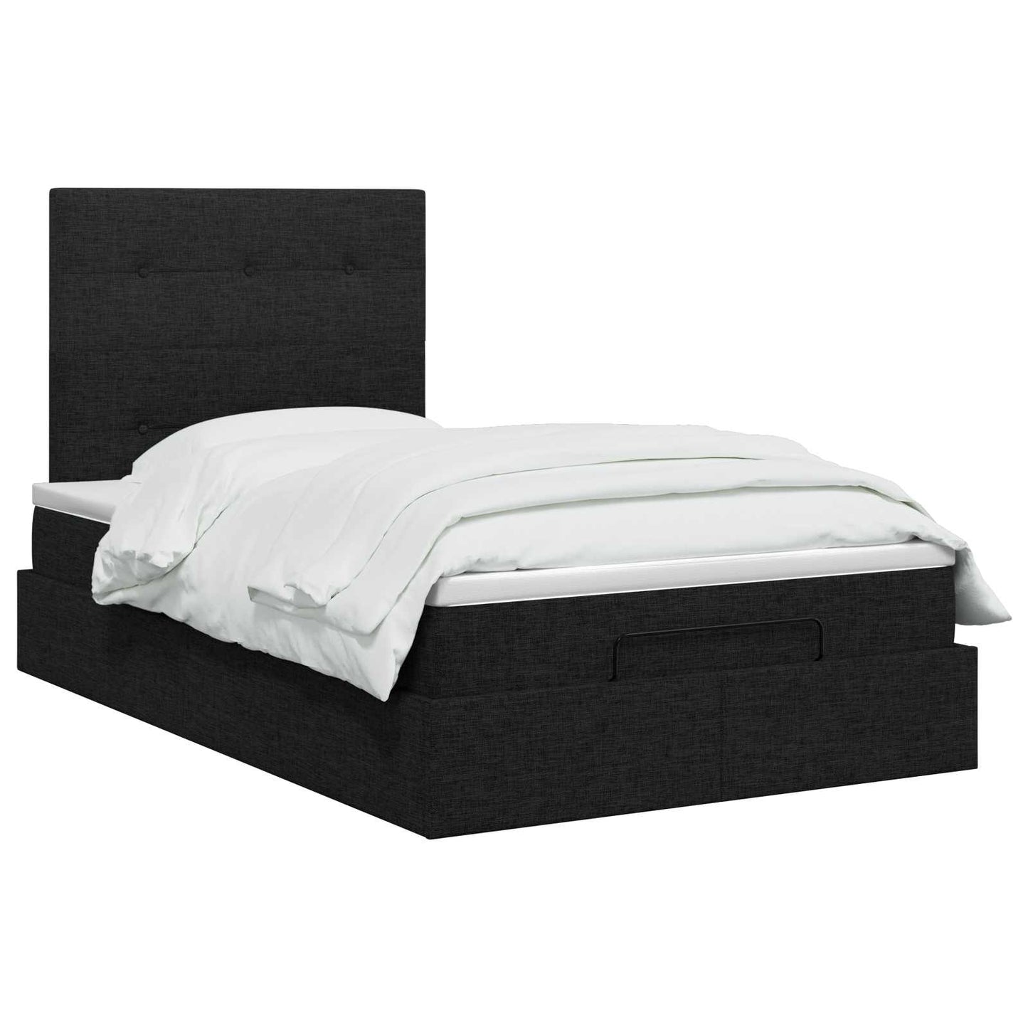 Ottoman seng med madras med hovedgærde Sort 120 x 190 cm Stof