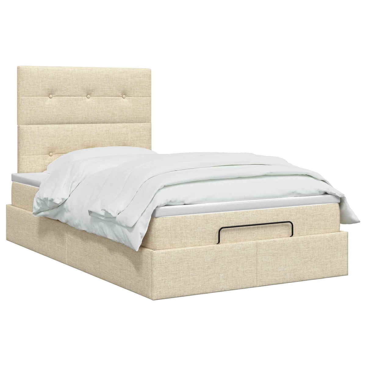 Ottoman seng med madras Cremefarvet 120 x 190 cm Stof