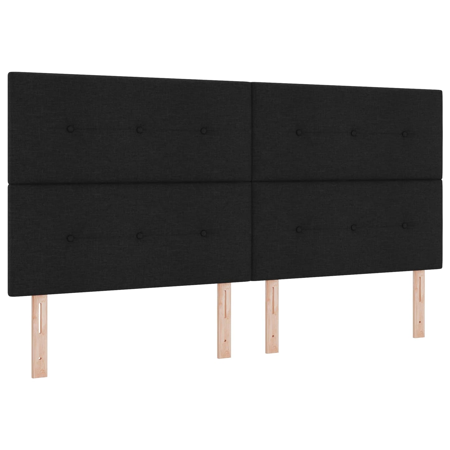 Ottoman seng med madras med hovedgærde Sort 200 x 200 cm Stof